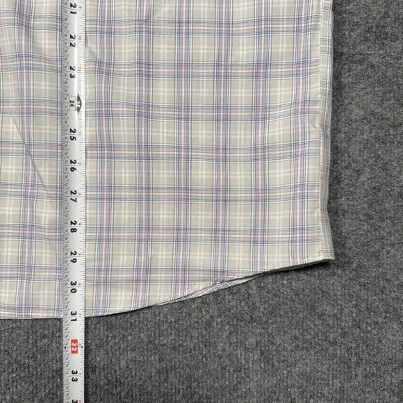UNTUCKIT Shirt Mens 2XL Purple Plaid Bruno Short Sleeve Button Down - Picture 8 of 9